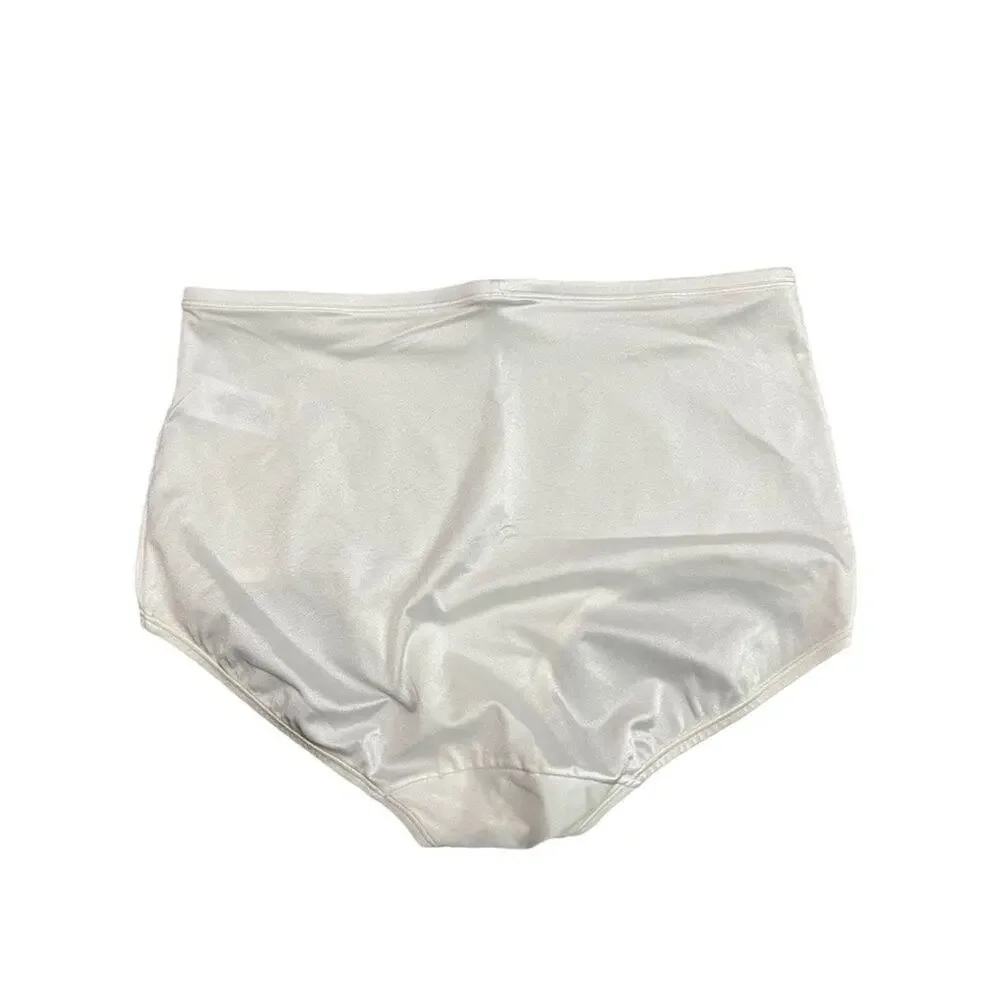 Vintage Sears Shiny White Granny Panty Style 49604 3XL Set of 2